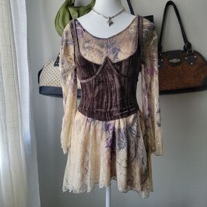 Vintage Lace and Velvet Dress